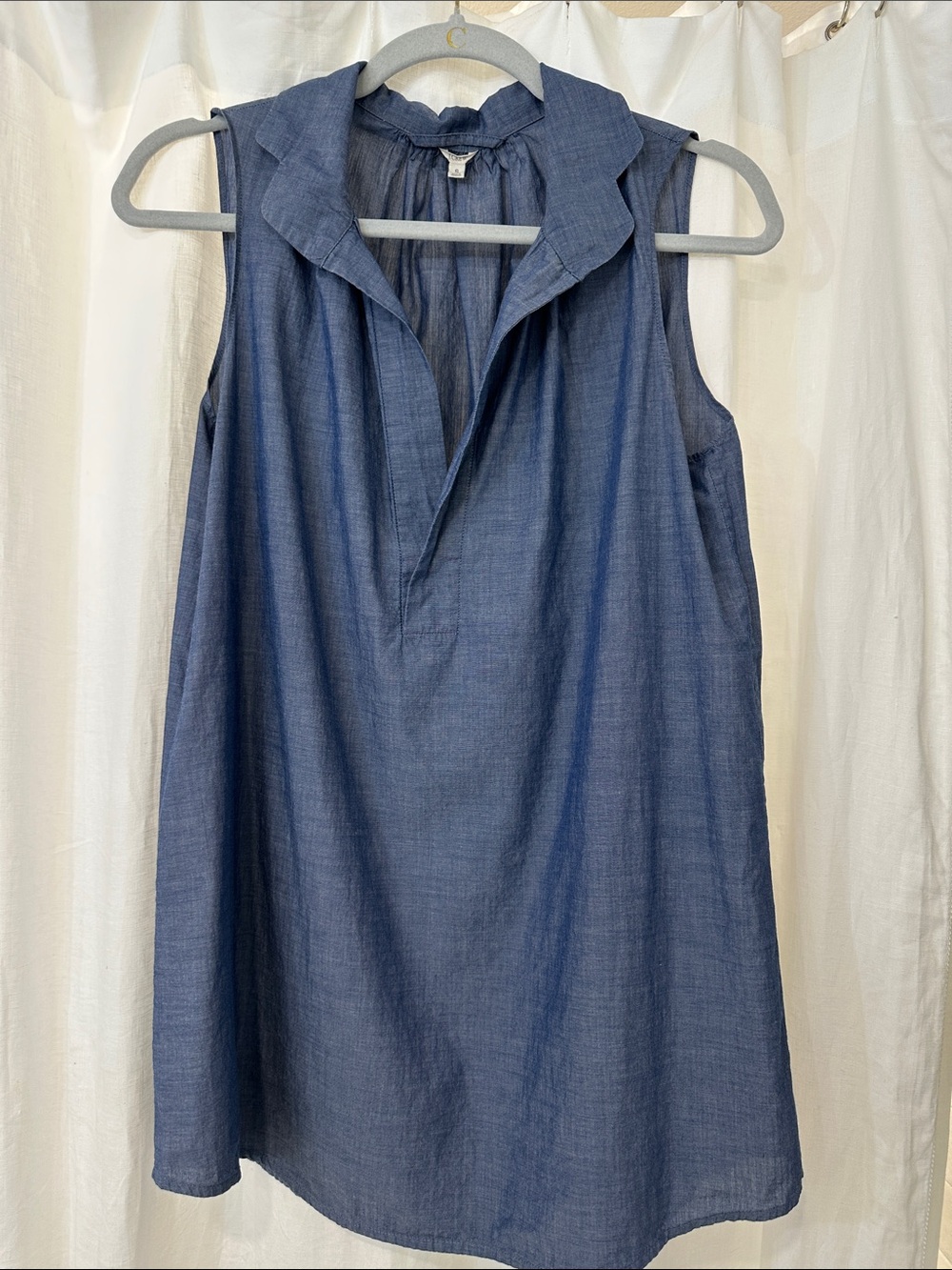 J. Crew Navy Chambray Sleeveless Tunic